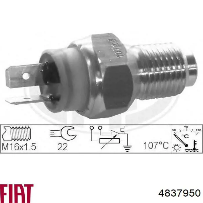 Термодатчик охолоджуючої рідини Fiat/Alfa/Lancia 4837950 ціна, від 8.27 USD