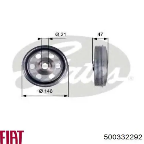 Шків колінвала 500332292 Fiat/Alfa/Lancia
