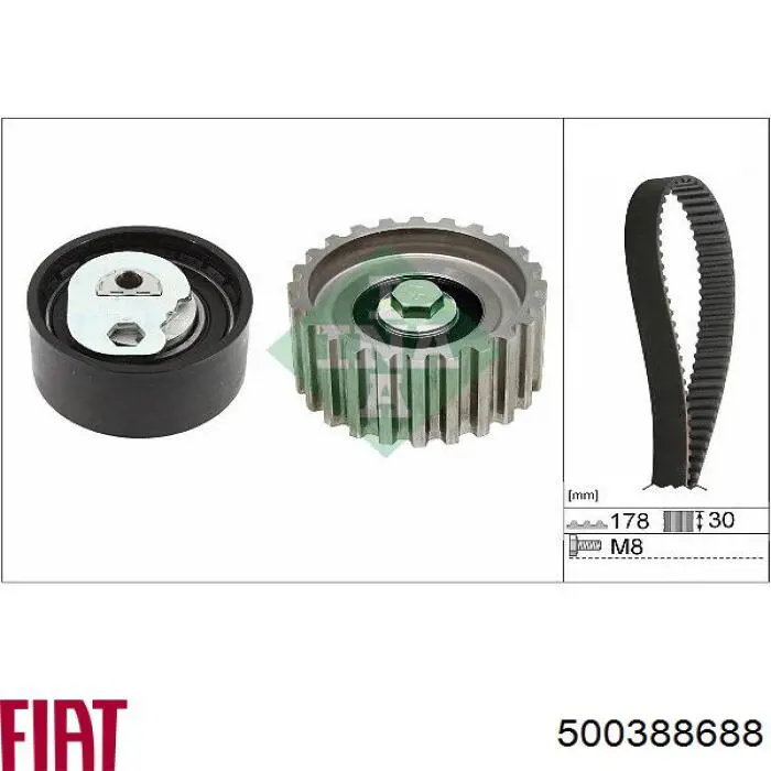 Ролик ременя ГРМ, паразитний Fiat/Alfa/Lancia 500388688 ціна, від 22.89 USD