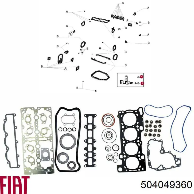 Комплект прокладок двигуна, повний Fiat/Alfa/Lancia 504049360 ціна, від 166.64 USD