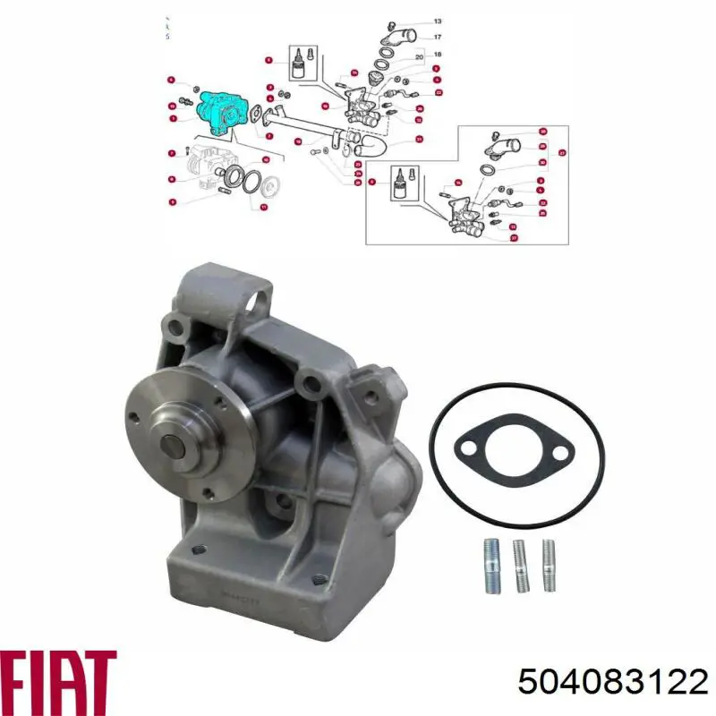 Помпа охолодження Fiat/Alfa/Lancia 504083122 ціна, від 59.59 USD