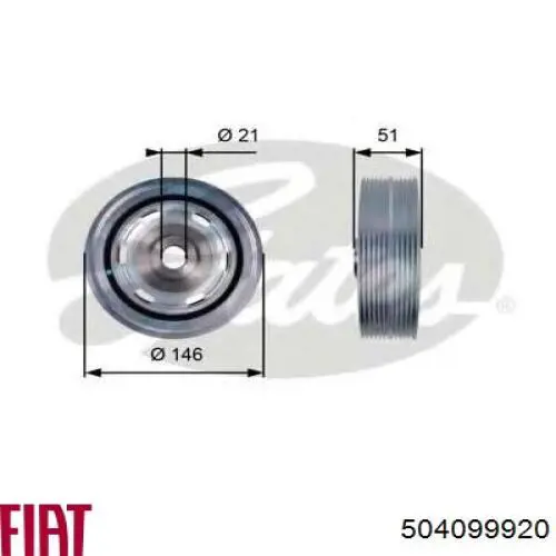 Шків колінвала (демпфер ) Fiat/Alfa/Lancia 504099920 ціна, від 16.22 USD
