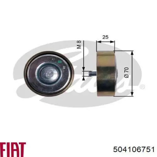 504106751 Fiat/Alfa/Lancia Ролик натяжителя ременя агрегатів