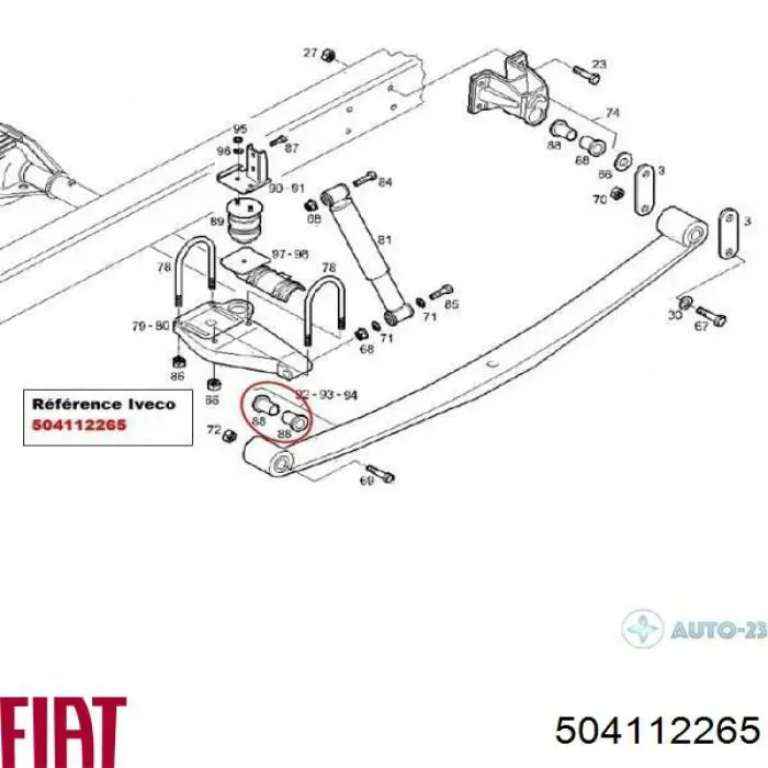 Сайлентблок ресори, передній 504112265 Fiat/Alfa/Lancia