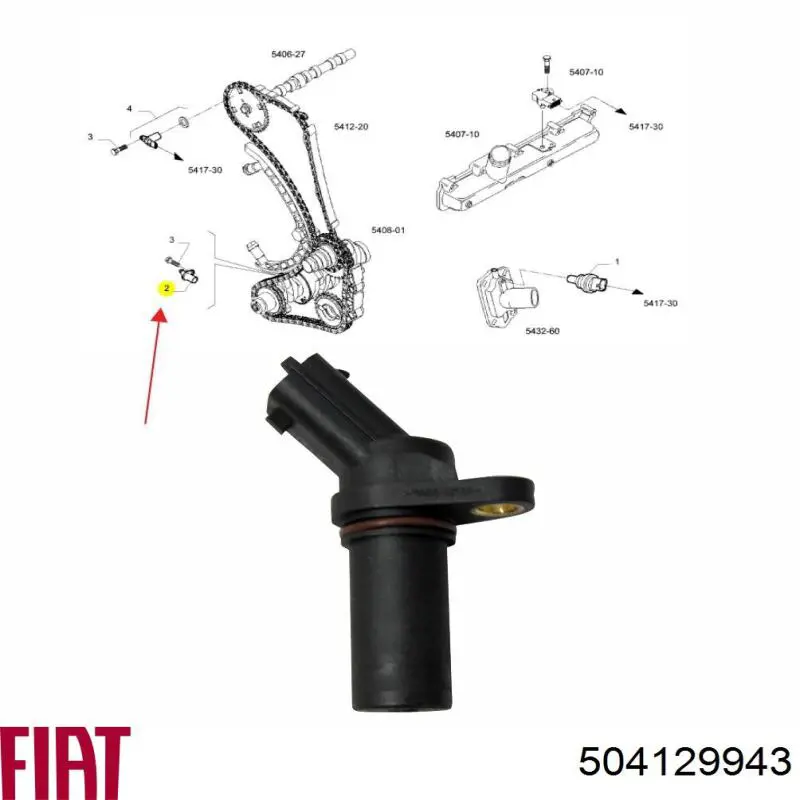 Купити 504129943 Fiat/Alfa/Lancia Датчик положення (оборотів) коленвалу