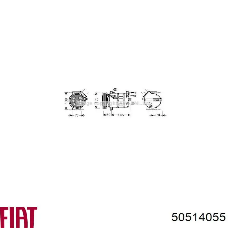 50514055 Fiat/Alfa/Lancia Компресор холодоагенту