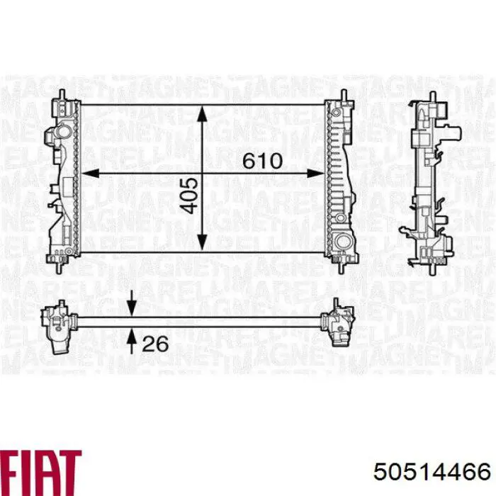 50514466 Fiat/Alfa/Lancia Радіатор охолодження двигуна