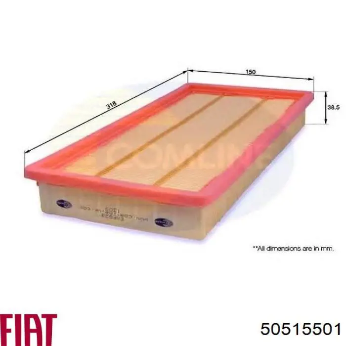 Елемент повітряного фільтра Fiat/Alfa/Lancia 50515501 ціна, від 7.93 USD