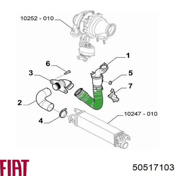 50517103 Fiat/Alfa/Lancia Трубка, що нагнітається
