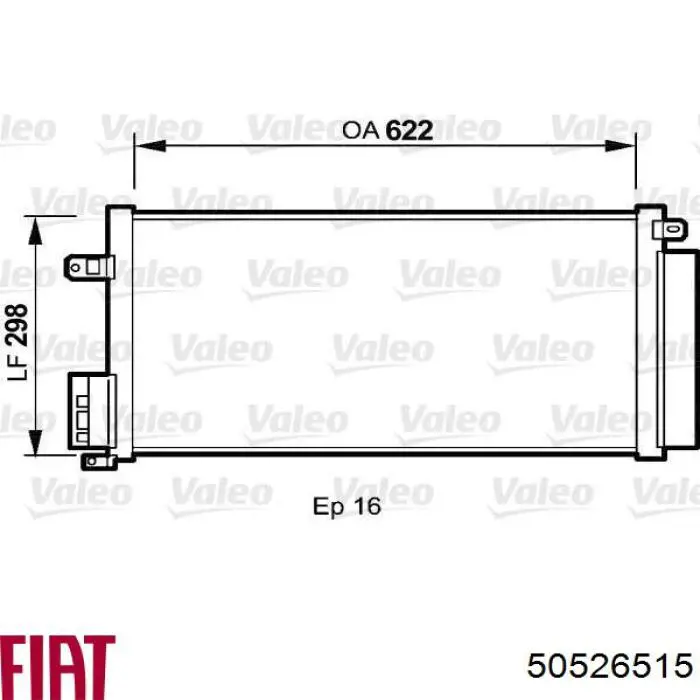 Конденсатор кондиціонера Fiat/Alfa/Lancia 50526515 ціна, від 75.62 USD