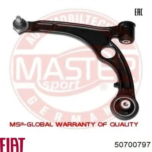 Купити 50700797 Fiat/Alfa/Lancia Лівий важіль передній нижній підвіски