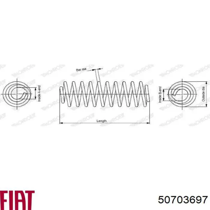 50703697 Fiat/Alfa/Lancia Пружина амортизатора передняя