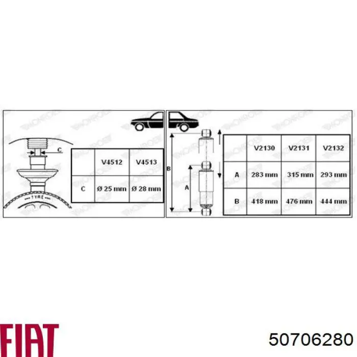 Стойка амортизатора передняя Fiat/Alfa/Lancia 50706280 ціна, від 79.10 USD