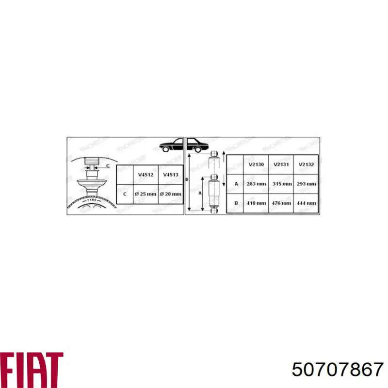 Амортизатори передні Fiat/Alfa/Lancia 50707867