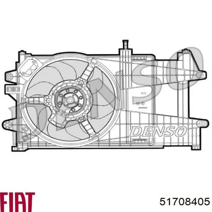 Дифузор радіатора охолодження, в зборі з двигуном і крильчаткою 51708405 Fiat/Alfa/Lancia
