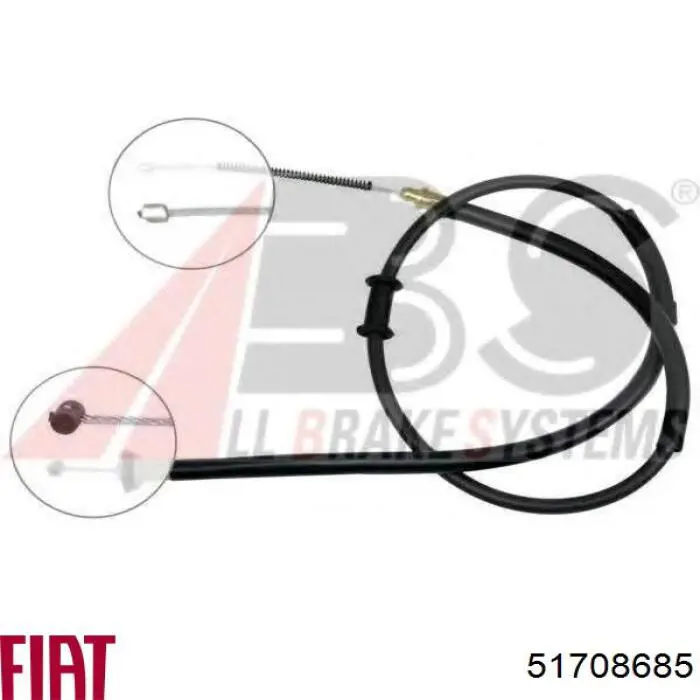 Купити 51708685 Fiat/Alfa/Lancia Трос ручного гальма задній, правий