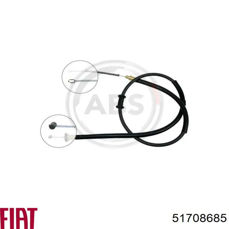 Трос стоянкового гальма задній правий Fiat/Alfa/Lancia 51708685 ціна, від 12.44 USD
