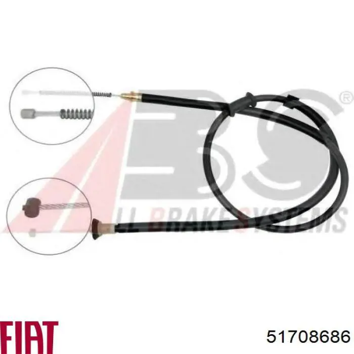 Трос стоянкового гальма задній лівий Fiat/Alfa/Lancia 51708686 ціна, від 9.88 USD