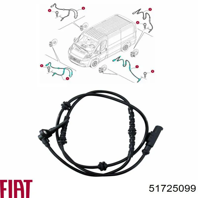 Передній датчик ABS Fiat/Alfa/Lancia 51725099