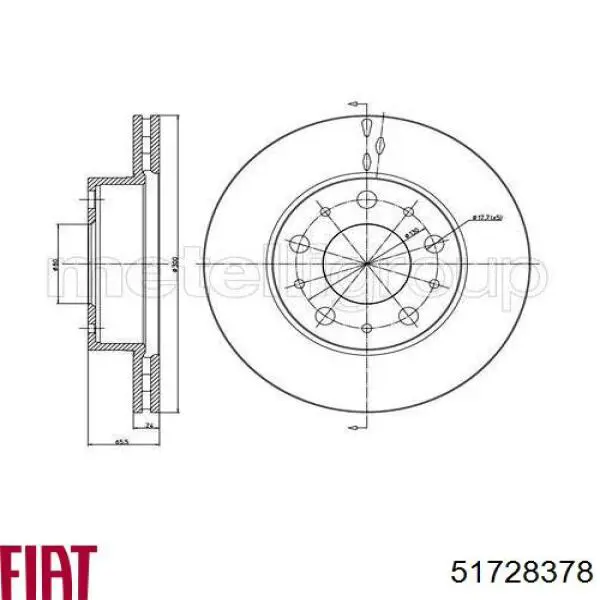 Купити 51728378 Fiat/Alfa/Lancia Ротор гальмівний