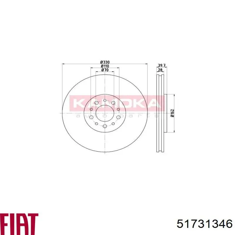 Гальмівні диски передні 51731346 Fiat/Alfa/Lancia