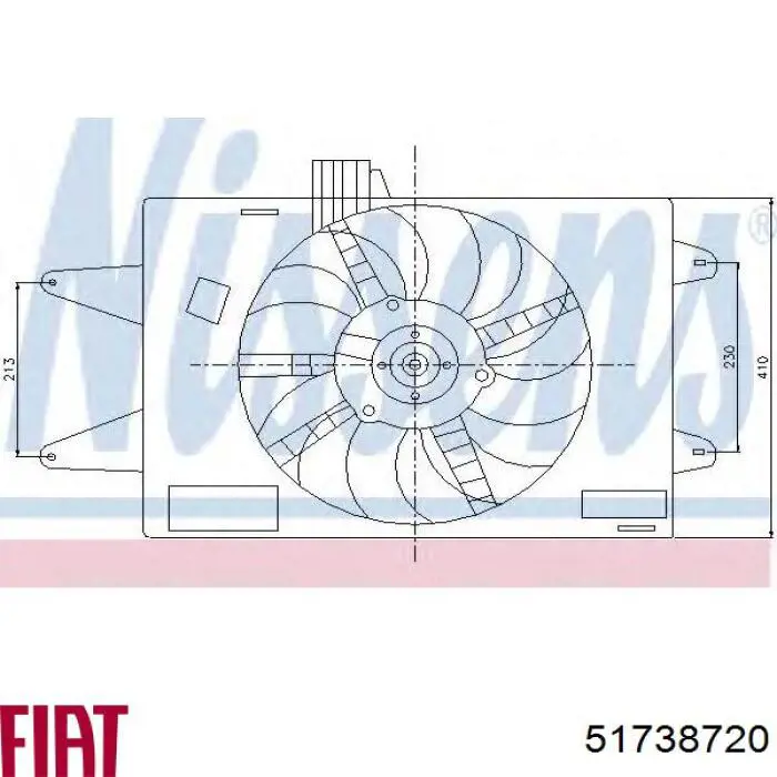 51738720 Fiat/Alfa/Lancia дифузор радіатора охолодження, в зборі з двигуном і крильчаткою