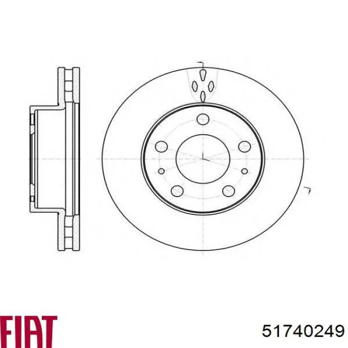 Диск переднього гальма Fiat/Alfa/Lancia 51740249 ціна, від 64.86 USD