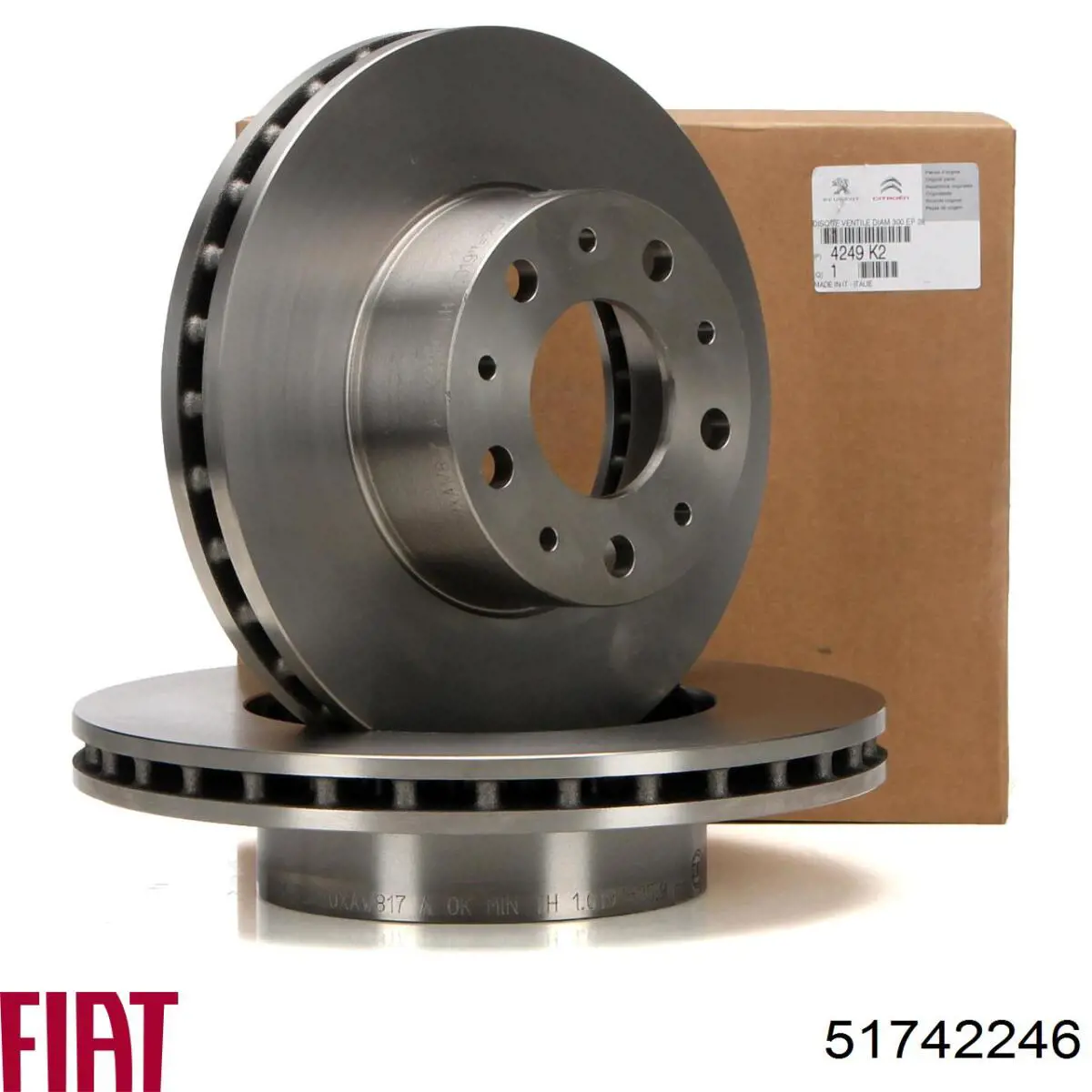 Диск переднього гальма Fiat/Alfa/Lancia 51742246 ціна, від 43.04 USD