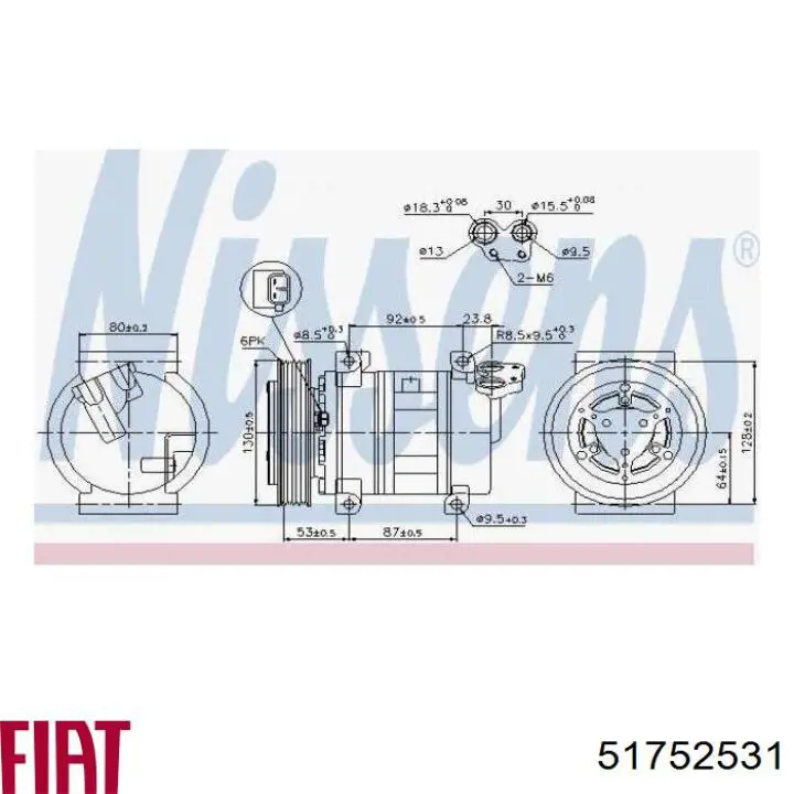 Купити 51752531 Fiat/Alfa/Lancia Компресор кліматичної установки