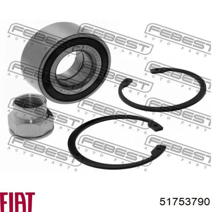 Комплект підшипник маточини передньої Fiat/Alfa/Lancia 51753790 ціна, від 16.65 USD