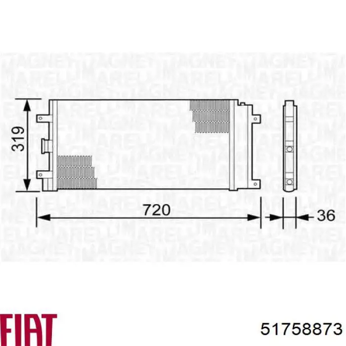 Конденсатор кондиціонера Fiat/Alfa/Lancia 51758873 ціна, від 81.50 USD