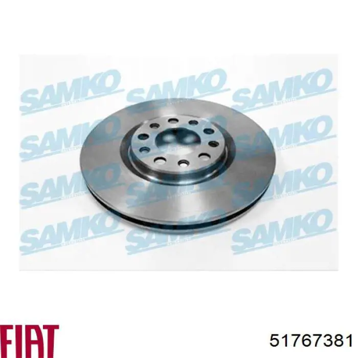 Диск гальмівний передній Fiat/Alfa/Lancia 51767381