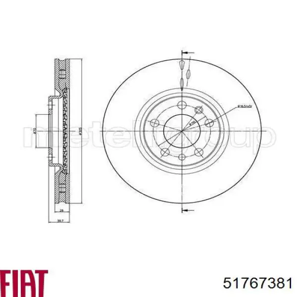 Купити 51767381 Fiat/Alfa/Lancia Ротор гальмівний