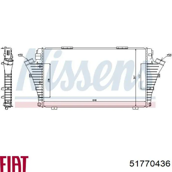 Радіатор интеркуллера 51770436 Fiat/Alfa/Lancia