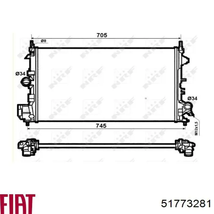 51773281 Fiat/Alfa/Lancia Радіатор охолодження двигуна