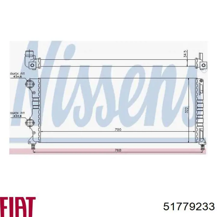 Радіатор основний Fiat/Alfa/Lancia 51779233 ціна, від 47.78 USD