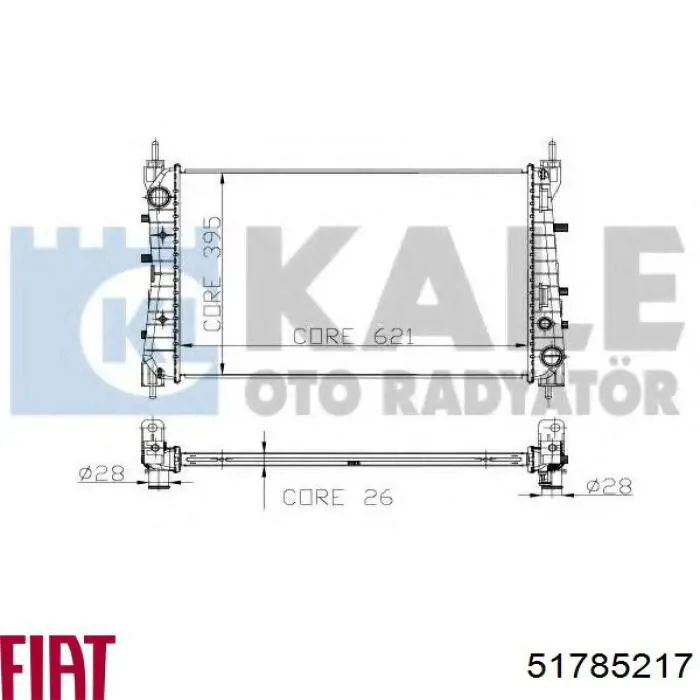 Купити 51785217 Fiat/Alfa/Lancia Радіатор двигуна