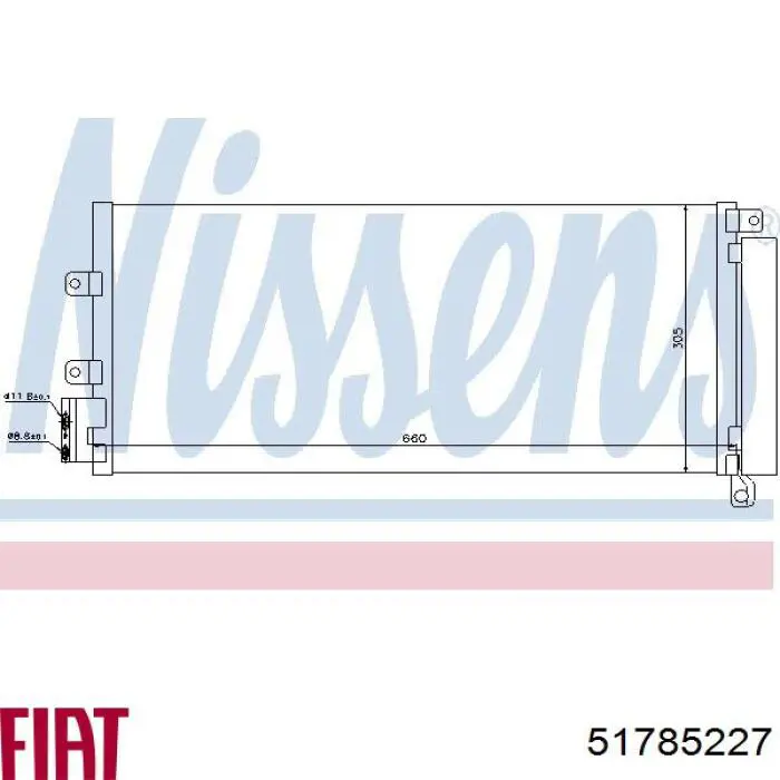 Конденсатор кондиціонера Fiat/Alfa/Lancia 51785227 ціна, від 78.04 USD