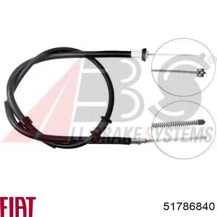 Купити 51786840 Fiat/Alfa/Lancia Трос ручного гальма задній, лівий