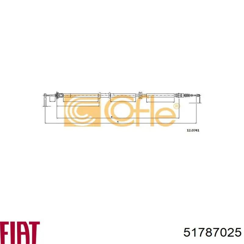 Купити 51787025 Fiat/Alfa/Lancia Трос ручного гальма задній, лівий