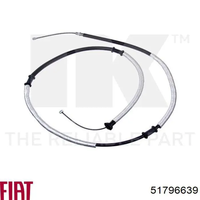 Трос стоянкового гальма задній правий Fiat/Alfa/Lancia 51796639 ціна, від 18.11 USD