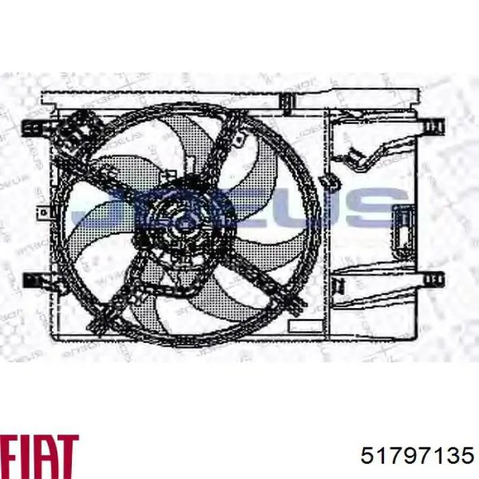 Купити 51797135 Fiat/Alfa/Lancia Дифузор радіатора охолодження, в зборі з двигуном і крильчаткою