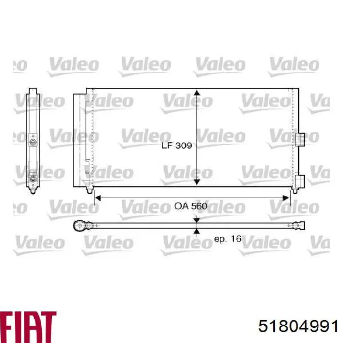 Конденсатор кондиціонера Fiat/Alfa/Lancia 51804991 ціна, від 77.83 USD
