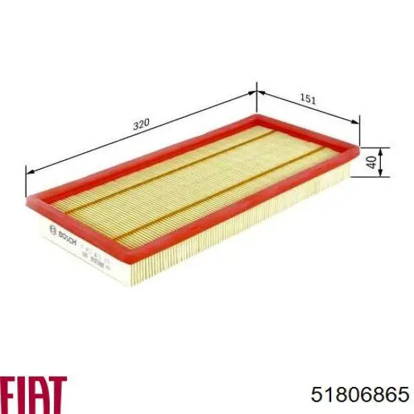 Купити 51806865 Fiat/Alfa/Lancia Автомобільний фільтр повітря