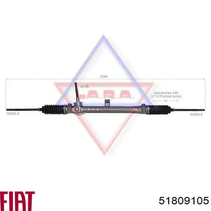 Рейка рульова 51809105 Fiat/Alfa/Lancia