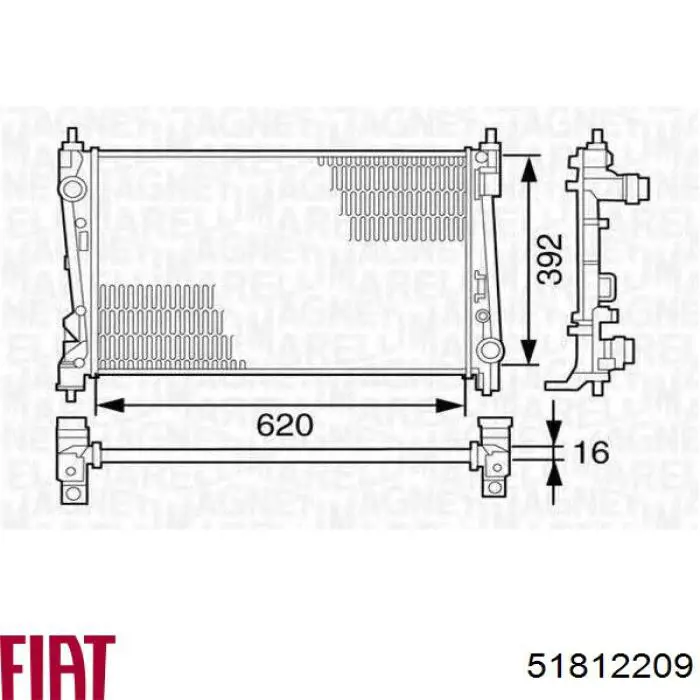 Купити 350213163100 Magneti Marelli Радіатор двигуна