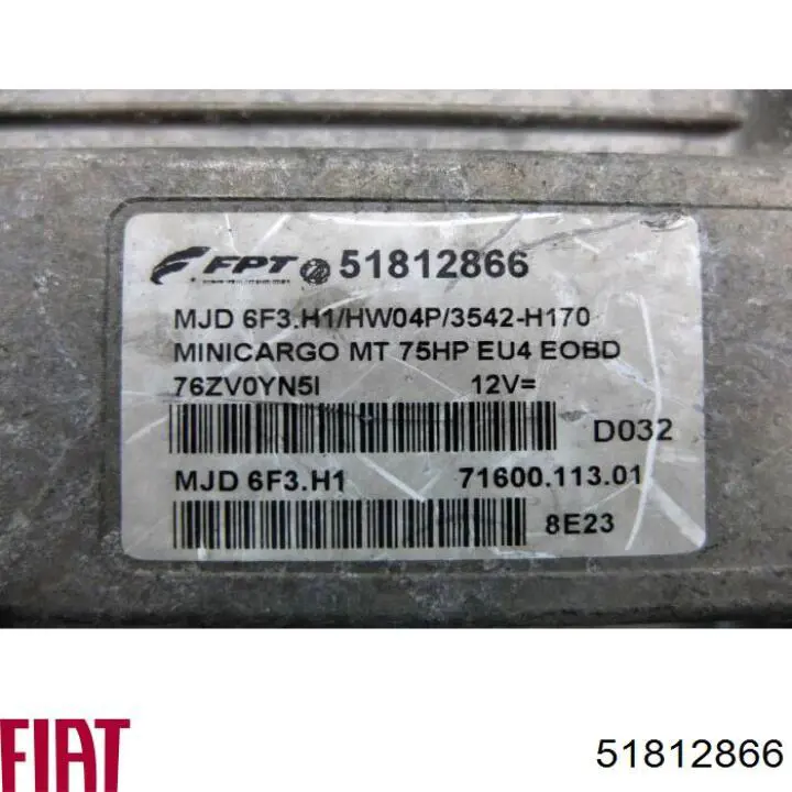 Електронний блок керування двигуном 51812866 Fiat/Alfa/Lancia