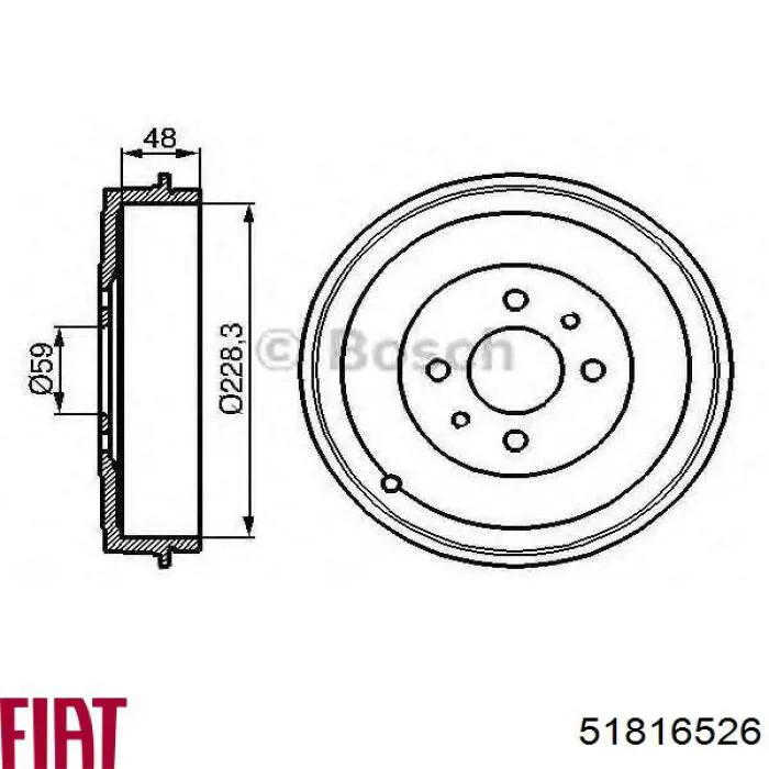 51816526 Fiat/Alfa/Lancia барабан гальмівний задній