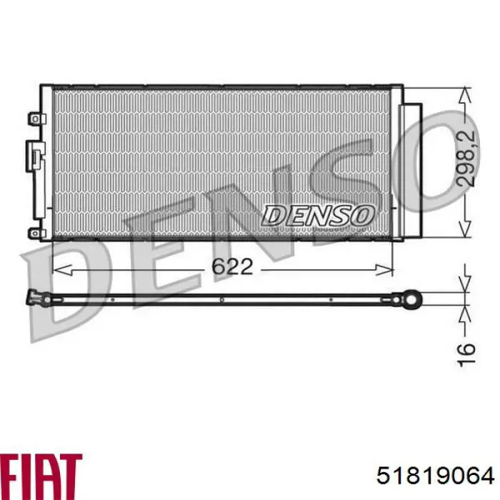 Конденсатор кондиціонера Fiat/Alfa/Lancia 51819064 ціна, від 100.25 USD