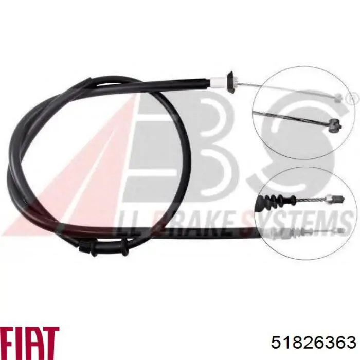Купити 51826363 Fiat/Alfa/Lancia Трос ручного гальма задній, правий